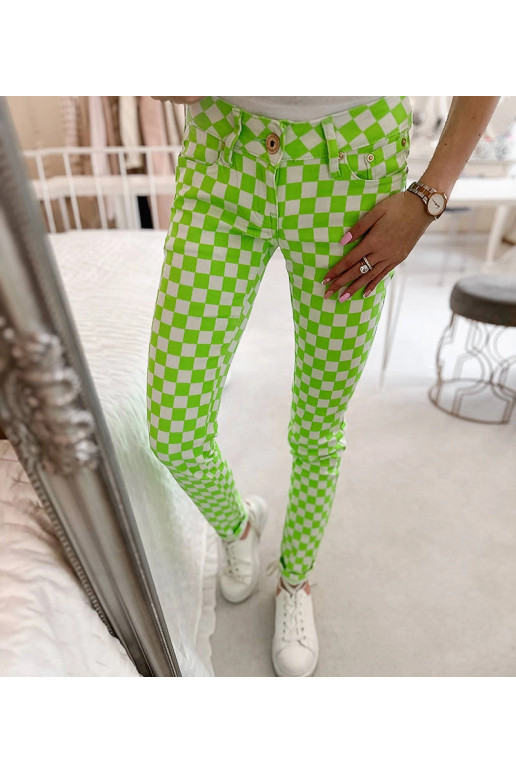 Zaļas Bler rūtainas auduma bikses Zaļas Bler rūtainas auduma bikses