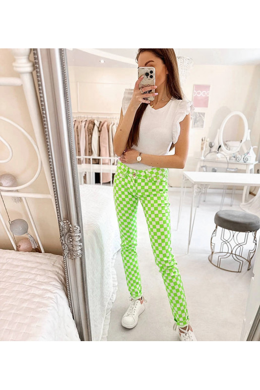 Zaļas Bler rūtainas auduma bikses Zaļas Bler rūtainas auduma bikses