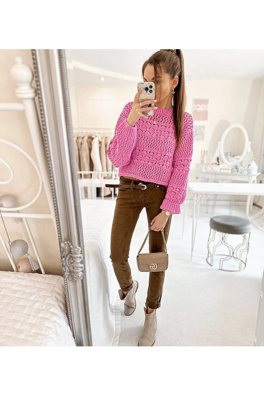 Brūnas Chevrette auduma bikses