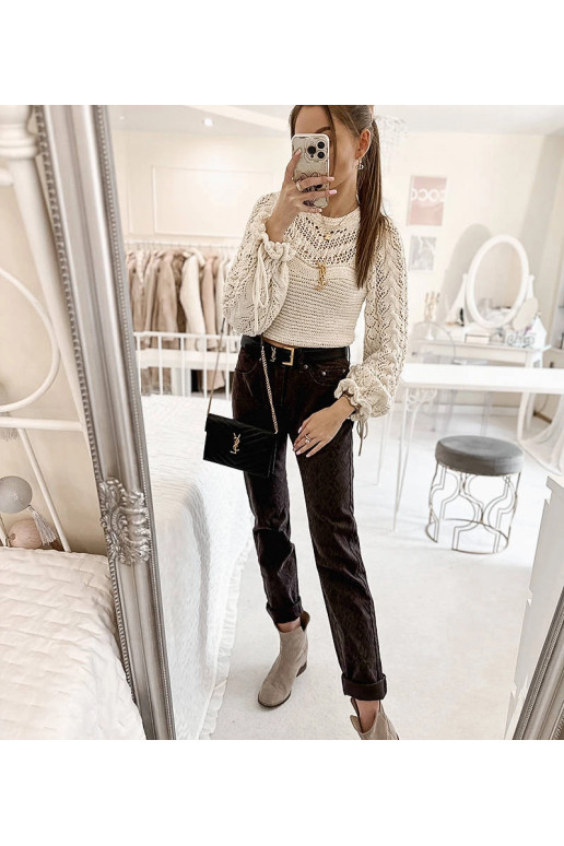 Tumši brūnas bikses ar Pelchat jostu