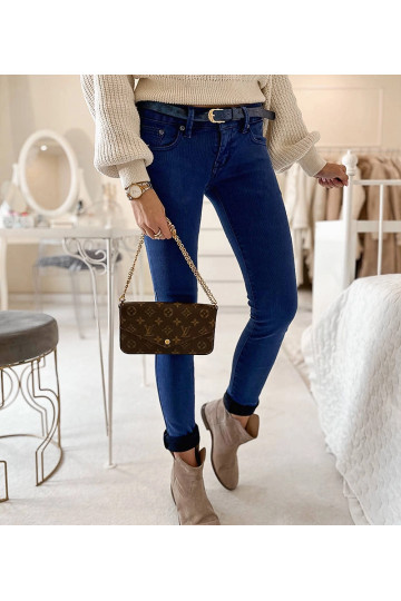 Zilas sieviešu bikses ar...