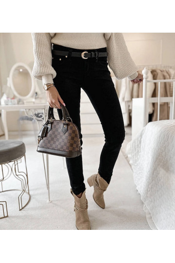 Melnas auduma bikses ar...