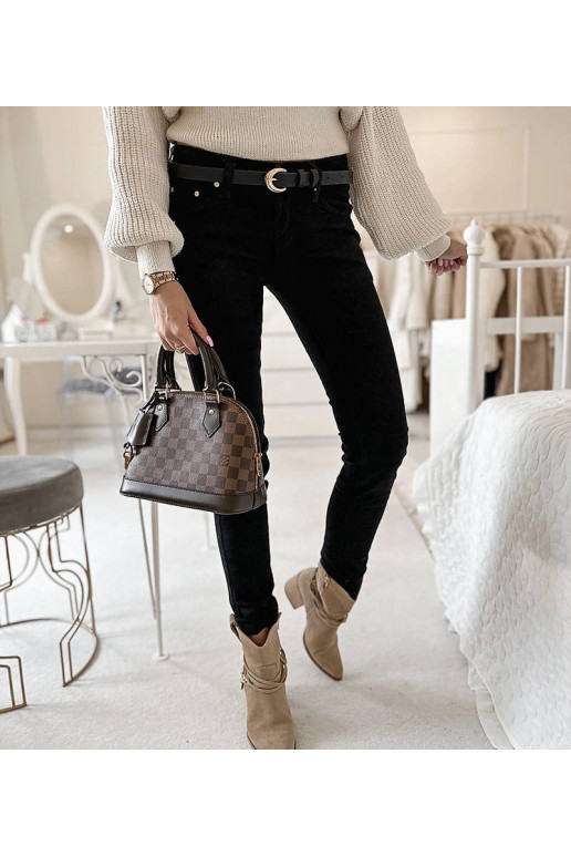 Melnas auduma bikses ar Sylvain jostu Melnas auduma bikses ar Sylvain jostu