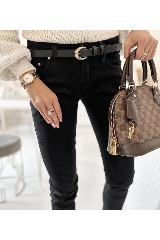 Melnas auduma bikses ar Sylvain jostu Melnas auduma bikses ar Sylvain jostu