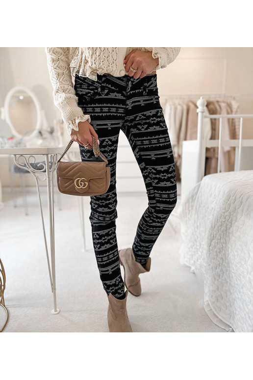 Melna raksta auduma bikses Marcoux Melna raksta auduma bikses Marcoux