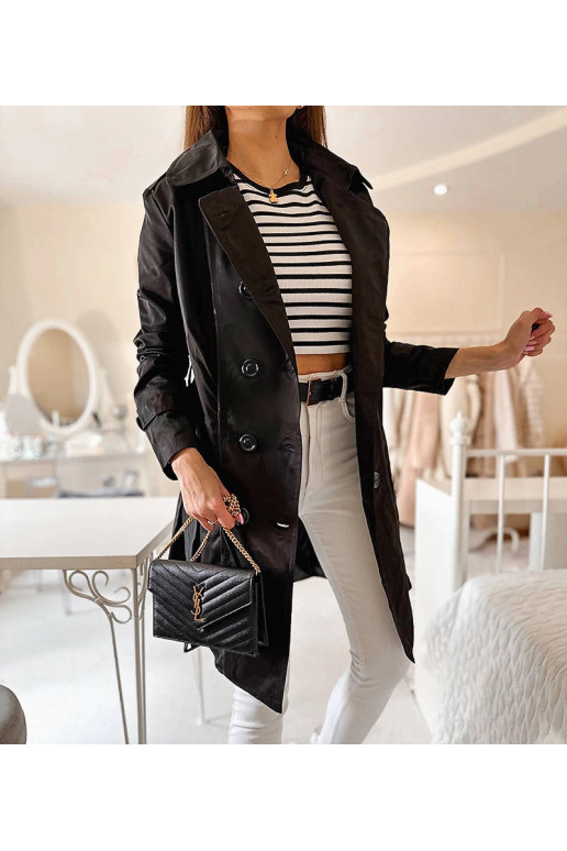 Melns mētelis ar Belt Royale Melns mētelis ar Belt Royale