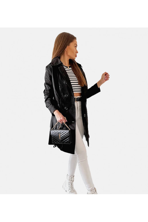 Melns mētelis ar Belt Royale Melns mētelis ar Belt Royale