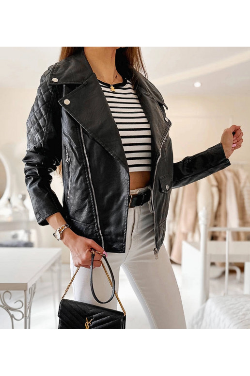 Gill melna eko-ādas motociklistu jaka Gill melna eko-ādas motociklistu jaka