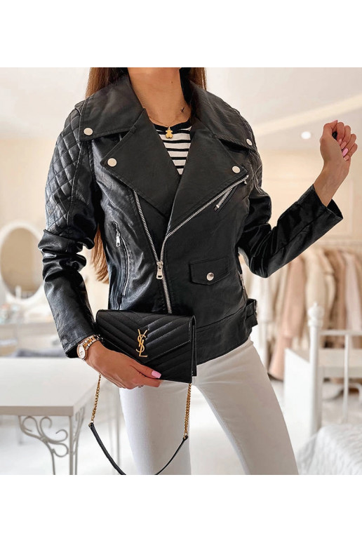 Gill melna eko-ādas motociklistu jaka Gill melna eko-ādas motociklistu jaka