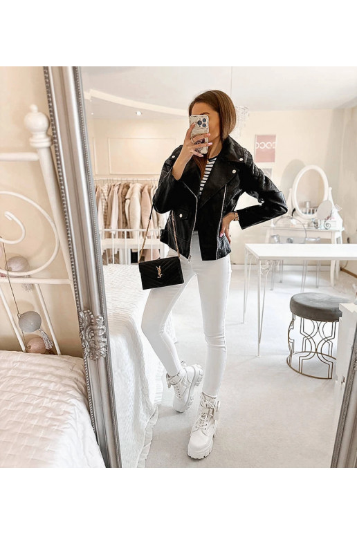 Gill melna eko-ādas motociklistu jaka Gill melna eko-ādas motociklistu jaka