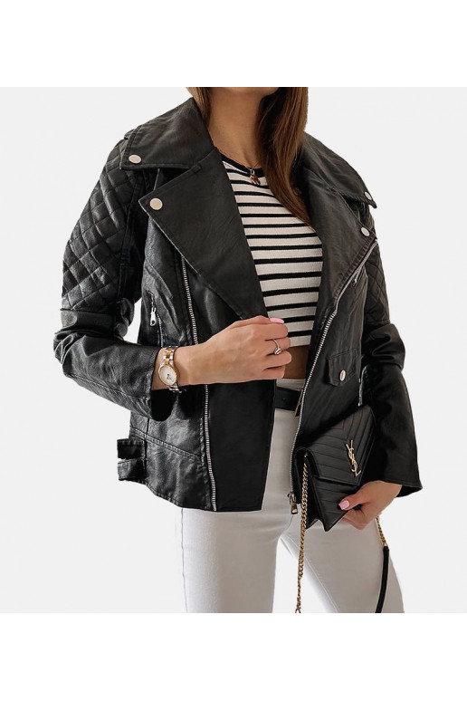 Gill melna eko-ādas motociklistu jaka Gill melna eko-ādas motociklistu jaka