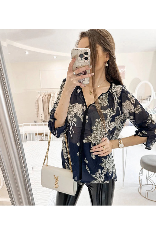 Tumši zila raksta krekls Salois