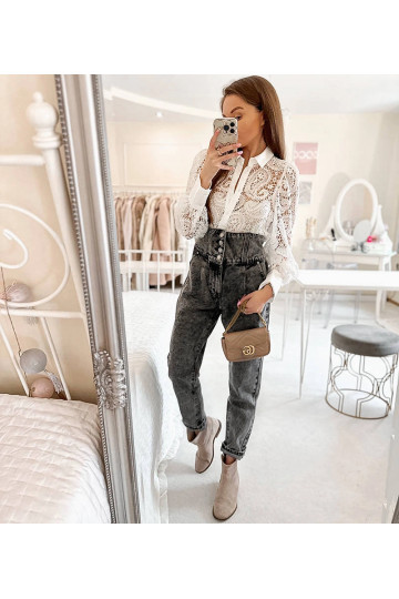 Pelēki mom džinsi Aubert