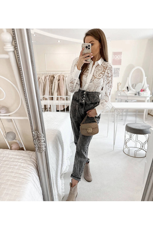 Pelēki mom džinsi Aubert