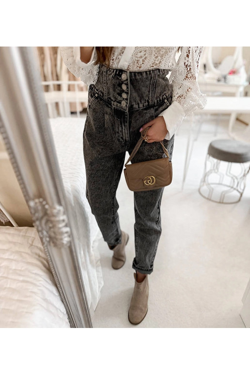 Pelēki mom džinsi Aubert