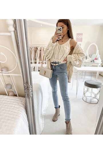 Viegli džinsi ar augstu...