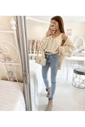 Viegli džinsi ar augstu... 2