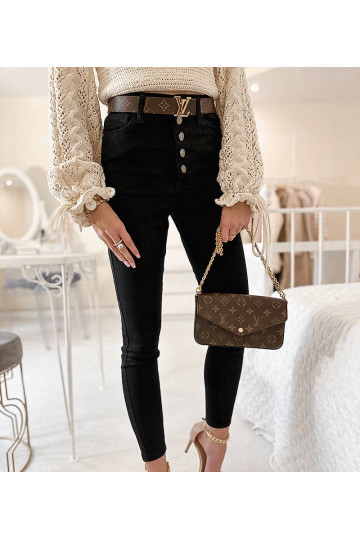 Melnas, slaidas bikses no...