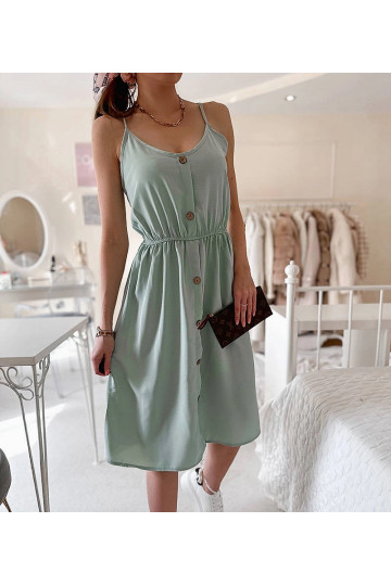 Zaļa siksniņa kleita Aubin