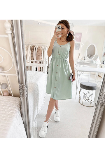 Zaļa siksniņa kleita Aubin 2