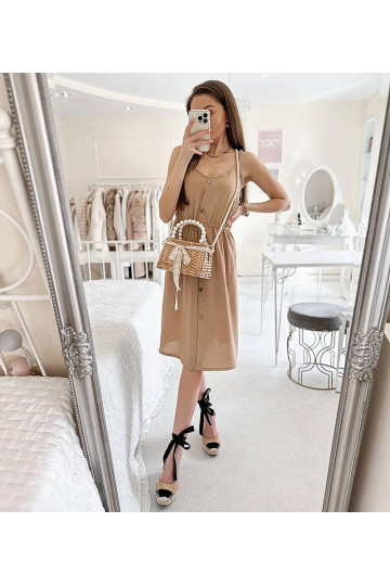 Bēša kleita bez lencītēm Aubin