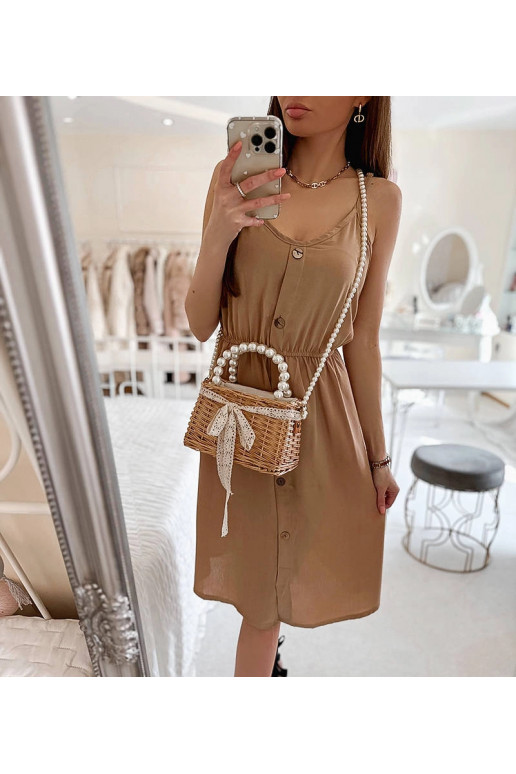 Bēša kleita bez lencītēm Aubin