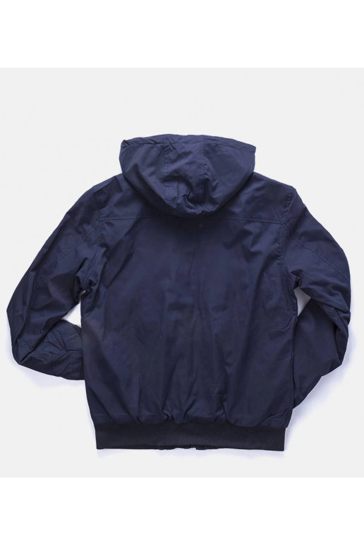 Tumši zila vīriešu vējjaka ar kapuci...