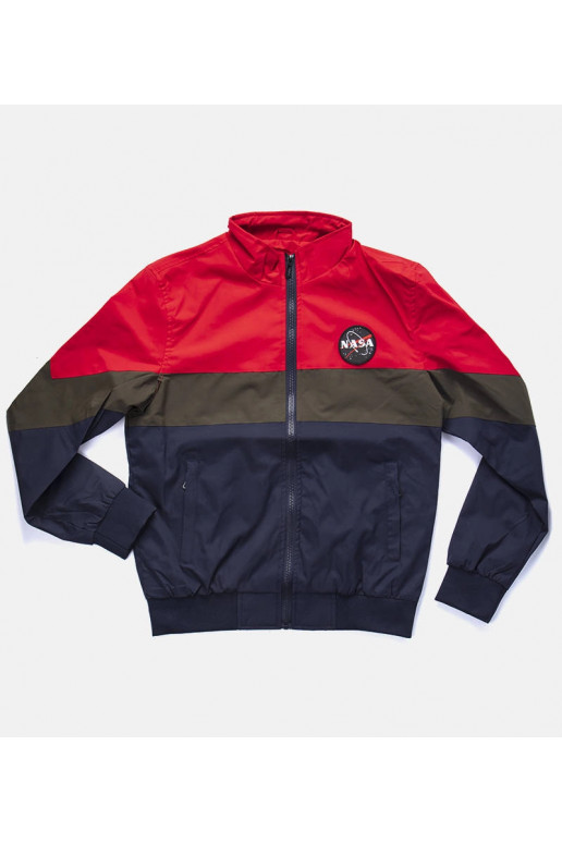 Sarkana vīriešu jaka ar stāvapkakli...