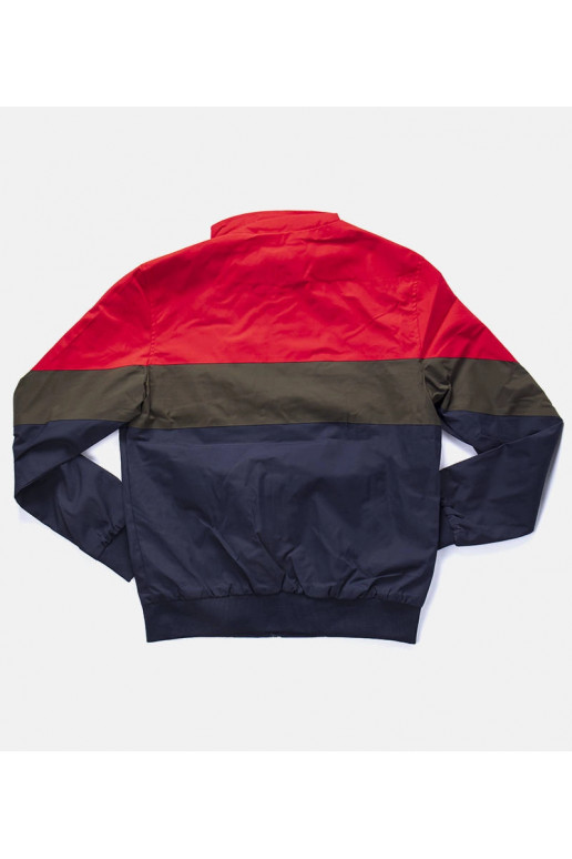 Sarkana vīriešu jaka ar stāvapkakli...