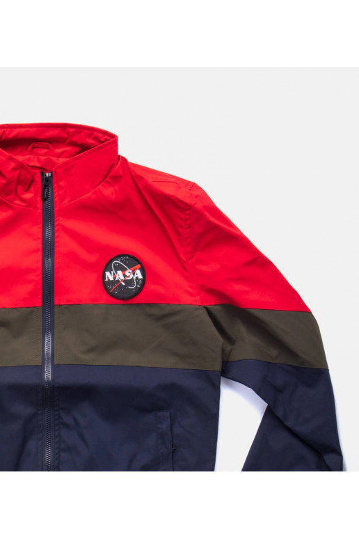 Sarkana vīriešu jaka ar stāvapkakli...