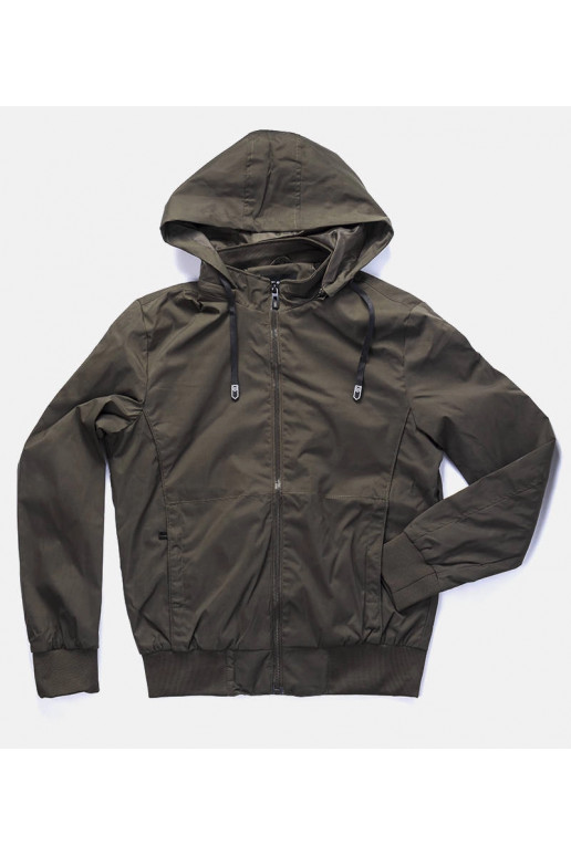 Zaļa vīriešu Brault vējjaka ar kapuci