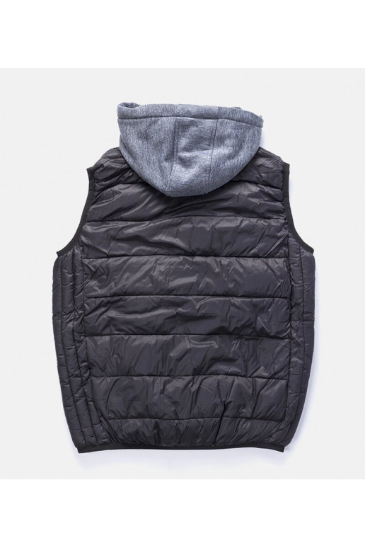 Melna vīriešu veste ar kapuci Avar