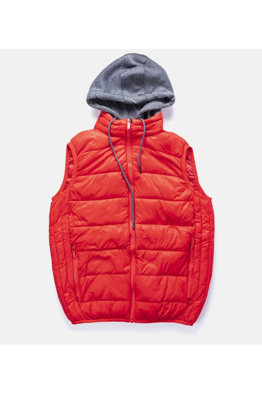 Sarkana veste ar džempera kapuci Avar