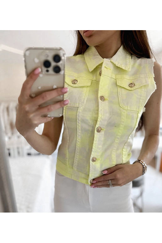 Palerma sieviešu baltā un dzeltenā veste