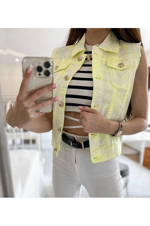 Palerma sieviešu baltā un dzeltenā veste