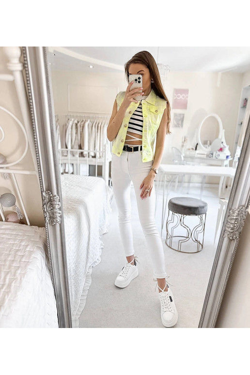 Palerma sieviešu baltā un dzeltenā veste