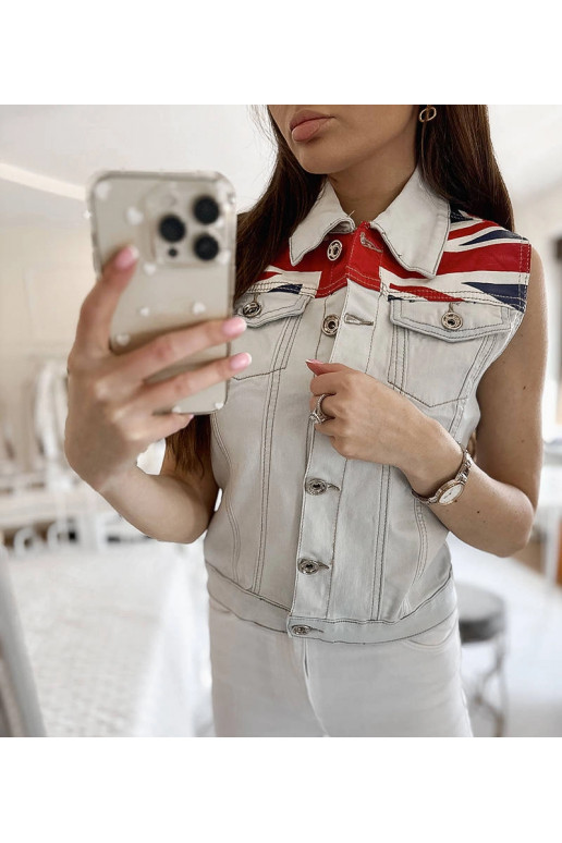 Britty sieviešu zila džinsa veste Britty sieviešu zila džinsa veste