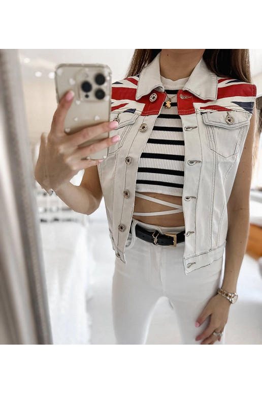 Britty sieviešu zila džinsa veste Britty sieviešu zila džinsa veste