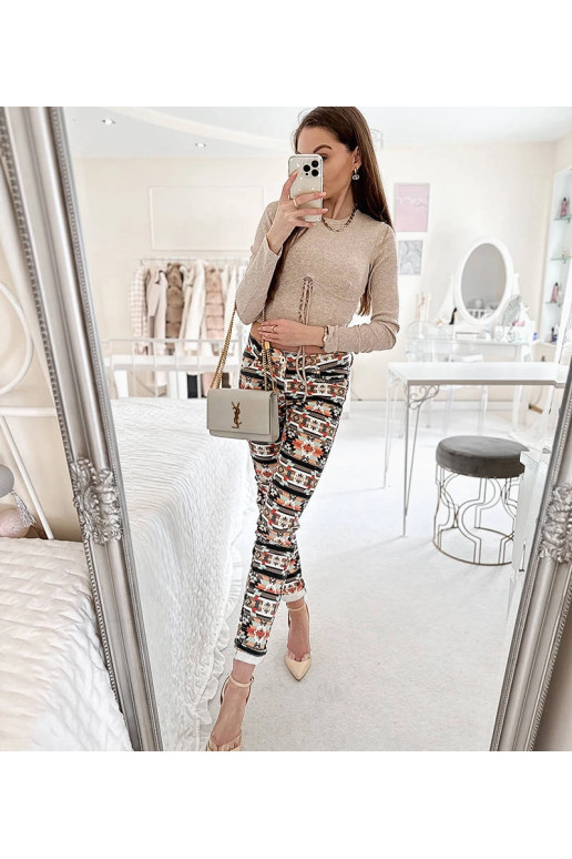 Aya daudzkrāsu rakstainas bikses Aya daudzkrāsu rakstainas bikses