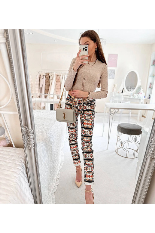 Aya daudzkrāsu rakstainas bikses Aya daudzkrāsu rakstainas bikses