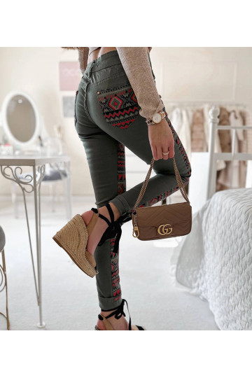 Zaļas raksta Lévesque bikses 2