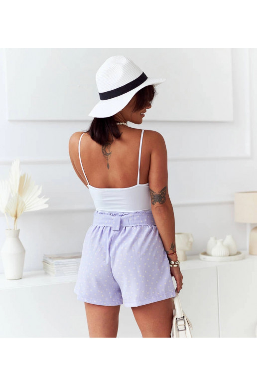 Violeti sieviešu šorti ar ziediem Emi