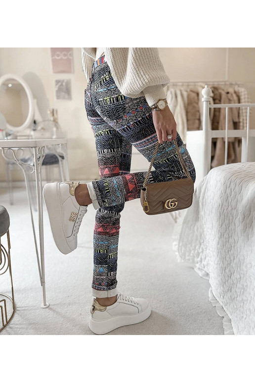 Sieviešu daudzkrāsu raksta Doria bikses