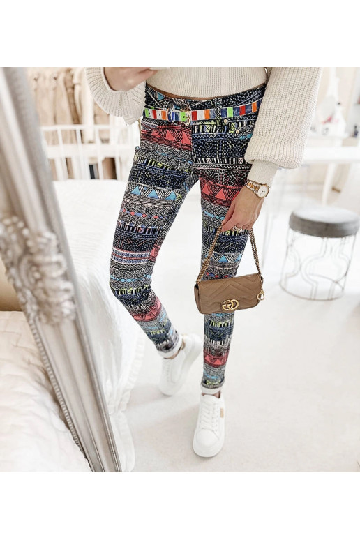 Sieviešu daudzkrāsu raksta Doria bikses