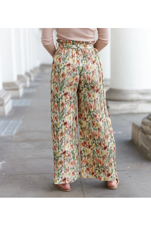 Bēšas sieviešu platas kroku bikses...