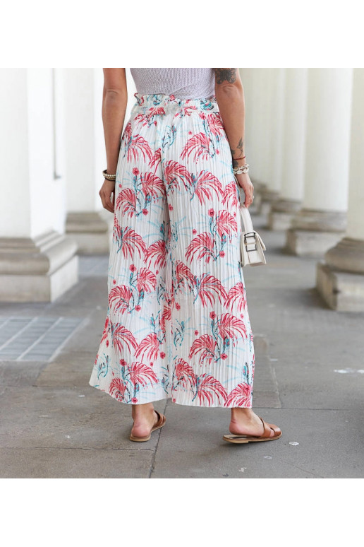 Baltas sieviešu platas kroku bikses...