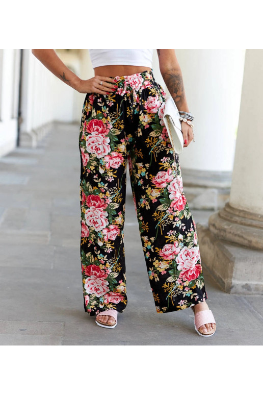 Cosimo melnas ziedu platas bikses