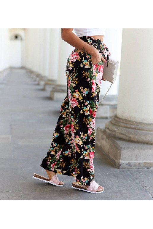 Cosimo melnas ziedu platas bikses