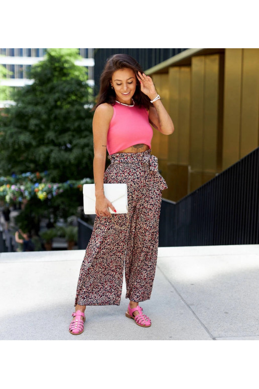 Malmantīlas sarkanas kroku bikses