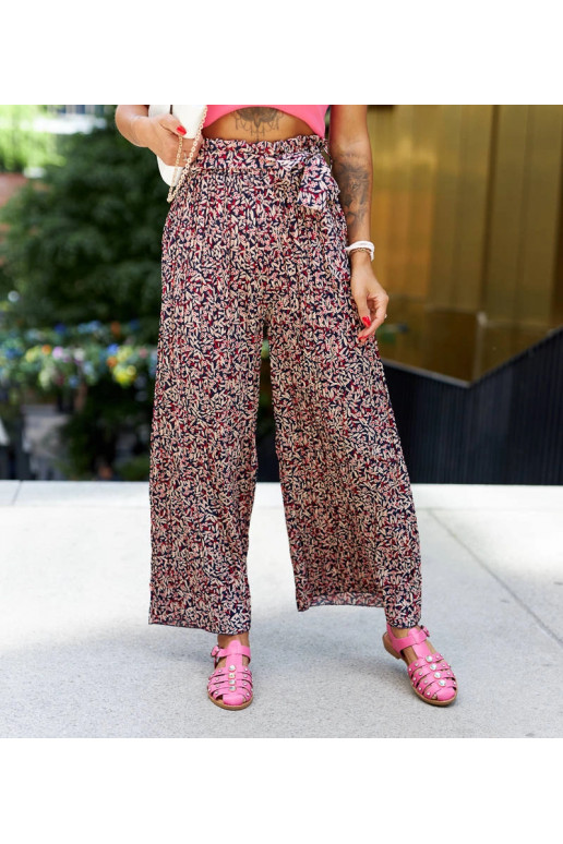 Malmantīlas sarkanas kroku bikses